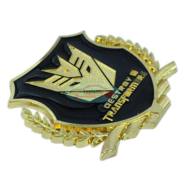 2pcs new gold 3d metal rear side emblem badge decal sticker for transformers car
