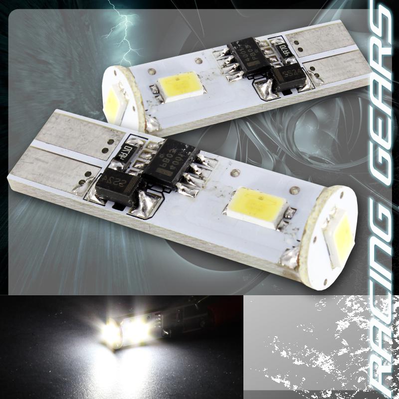 2x white smd 3 led 12v t10 wedge interior instrument map panel gauge light bulbs