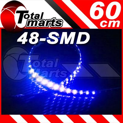 60cm 24" car truck knight rider led decoration strobe flash strip light blue 300