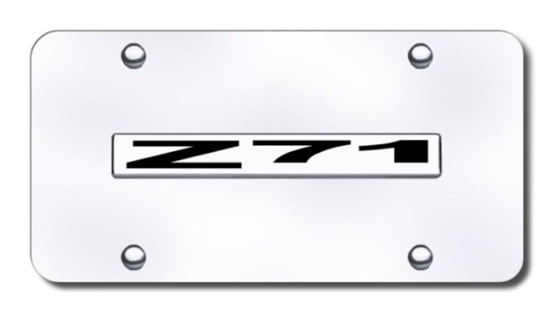 Gm z-71 name chrome on chrome license plate made in usa genuine