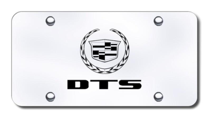 Cadillac dts laser etched brushed stainless license plate made in usa genuine