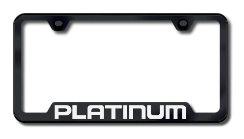 Ford platinum laser etched black cut-out license plate frame made in usa genuin