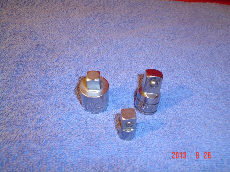  snap on tools socket adaptors - a2a, ta3, and 1/2 drive to 3/8 drive -all nice!