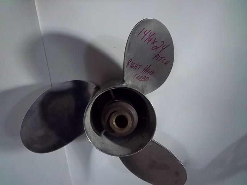 Turbo propeller 14 1/4 x 24 pitch right handed stainless steel outboard motor 