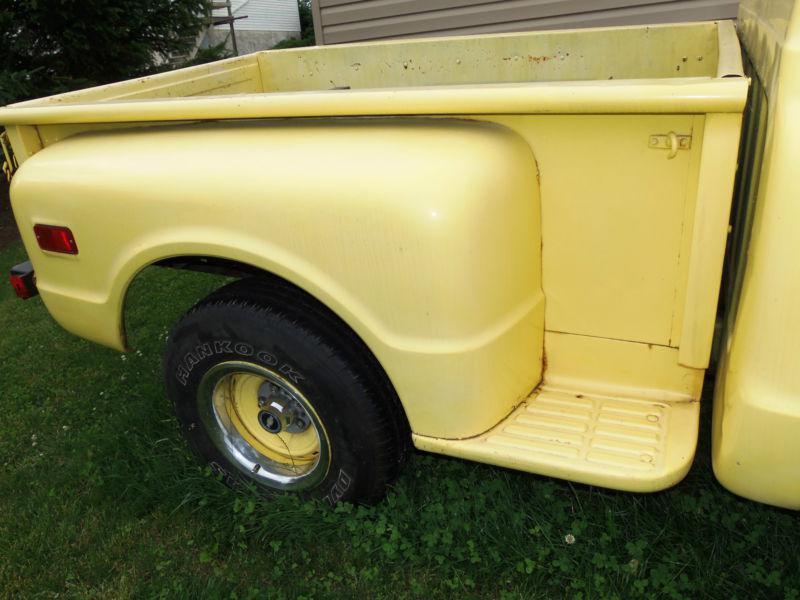 1968 chevy stepside bed, decent condition, solid, (2) small issues(see pictures)