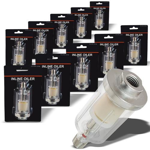 (10pc) in-line 1/4 compressed air oil  water separator filter air compressor new