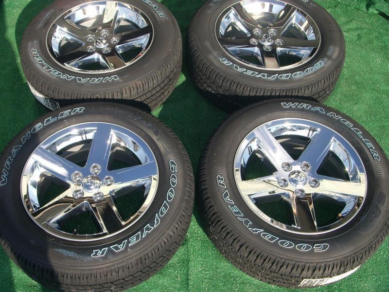 2013 dodge ram 1500 factory oem 20" 5 spoke chrome clad wheels p275/60r20 tires