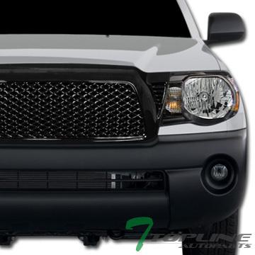 Black sport mesh style front hood bumper grill grille abs 05-09-11 toyota tacoma