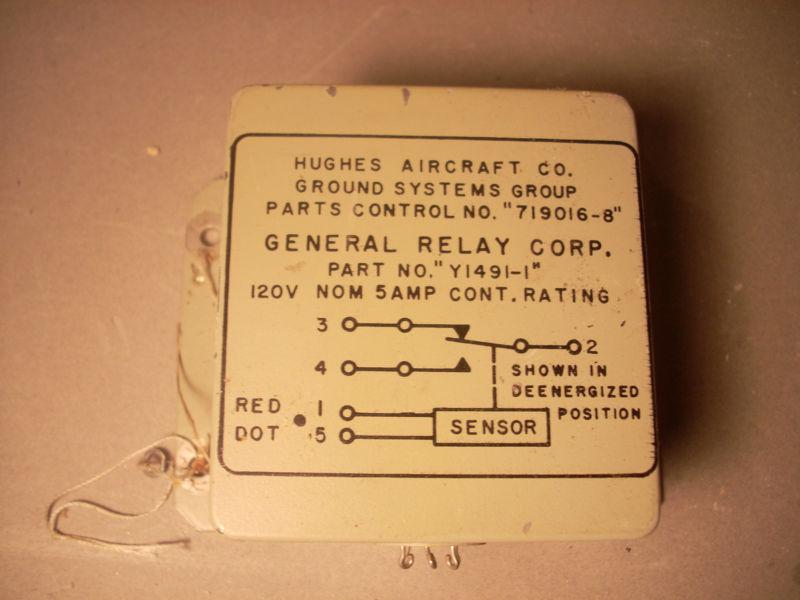 General relay corp for hughes aircraft co relay p/n y1491-1, 718016-8