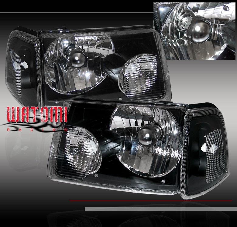01-11 ford ranger crystal head lights+corner signal lamp black ev fx4 stx xl xlt