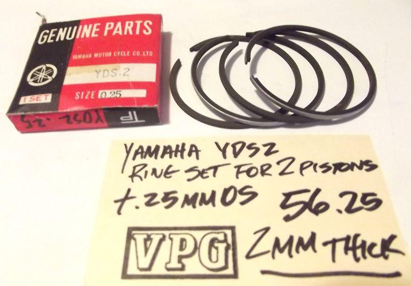 Yamaha yds1 yds2  250cc piston ring set  +.25mm os 56.25mm bore nos 