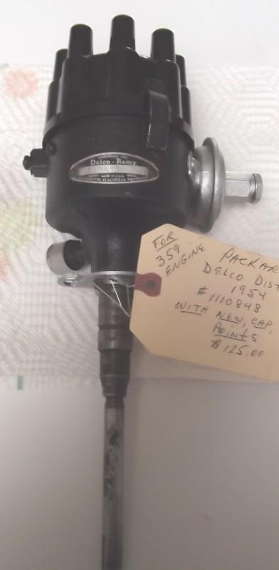 Packard delco distributor 1954 used, with  new cap, points,rotor, cond.#1110848 