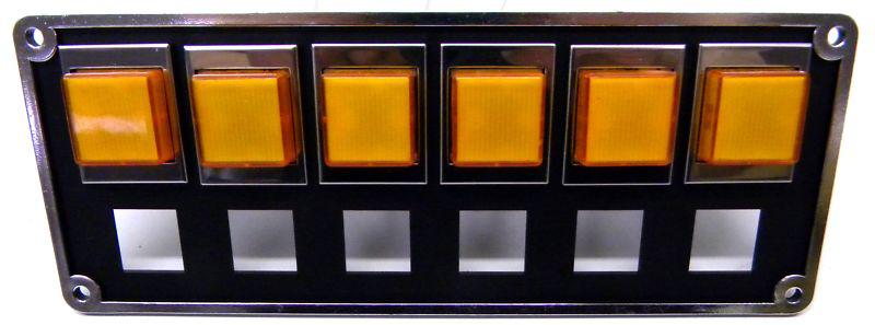 Push button 6-gang switch panel illuminated when "on" 12 or 24 volt