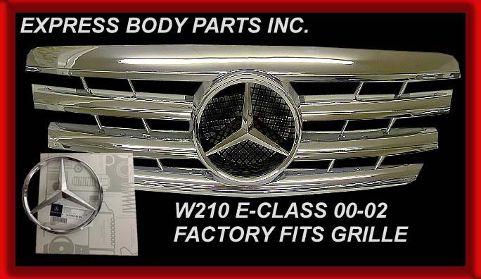 2000 2001 2002 e-class chrome w210 e320 e430 e55 grille front center 00-02