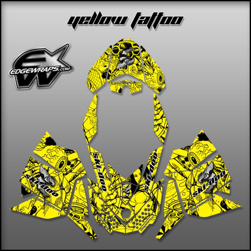 Ski doo rev, xp, mxz, custom graphics decal kit - 08/12 yellow tattoo
