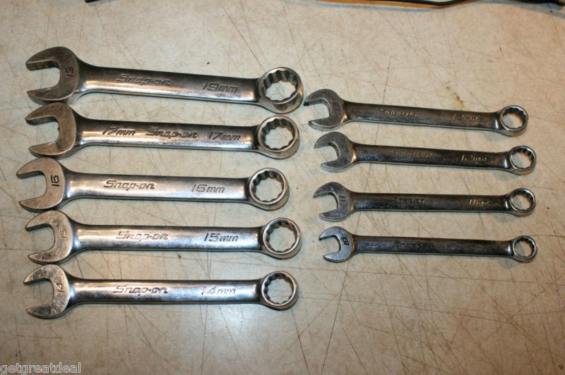 Snap-on tools combination metric short 12-p wrench set 9pc (il)
