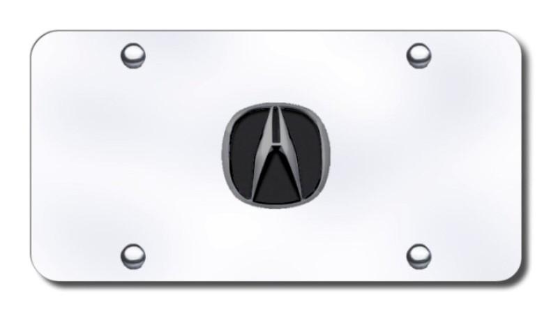 Acura logo blkpearl on chrome license plate made in usa genuine