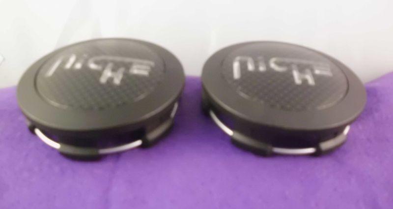 Niche black custom wheel center cap (set of 2) p/n # m-615bk04