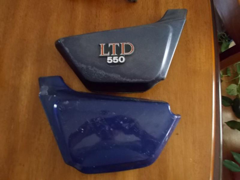 Kawasaki1981 kz550 left and right body side cover pair purple, blue, good used 