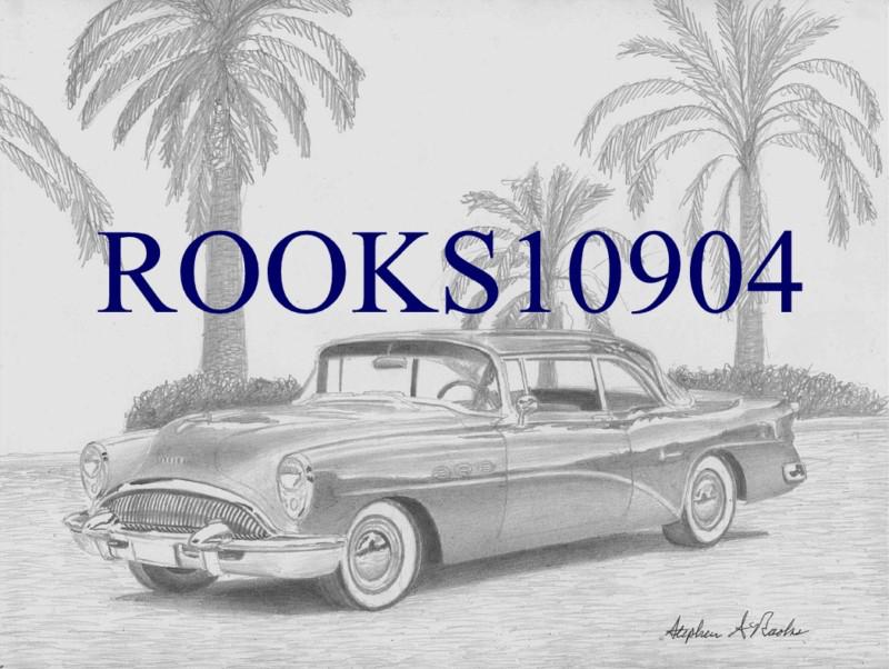 1954 buick super classic car art print     