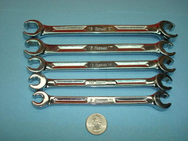 5 pcs. snap on tools flair nut double end metric wrench set 9 mm - 19 mm 6 point