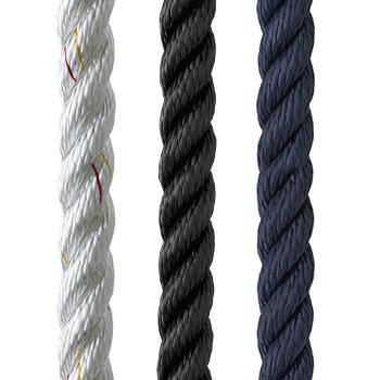3-strand nylon, 9'16" x 105', new england rope, white