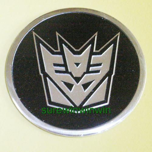 4x transformers decepticon wheel center stickers badges