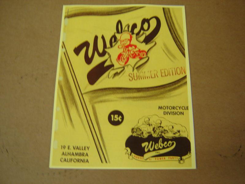 Very early 1955 webco catalog triumph indian ajs matchless harley davidson mcm 