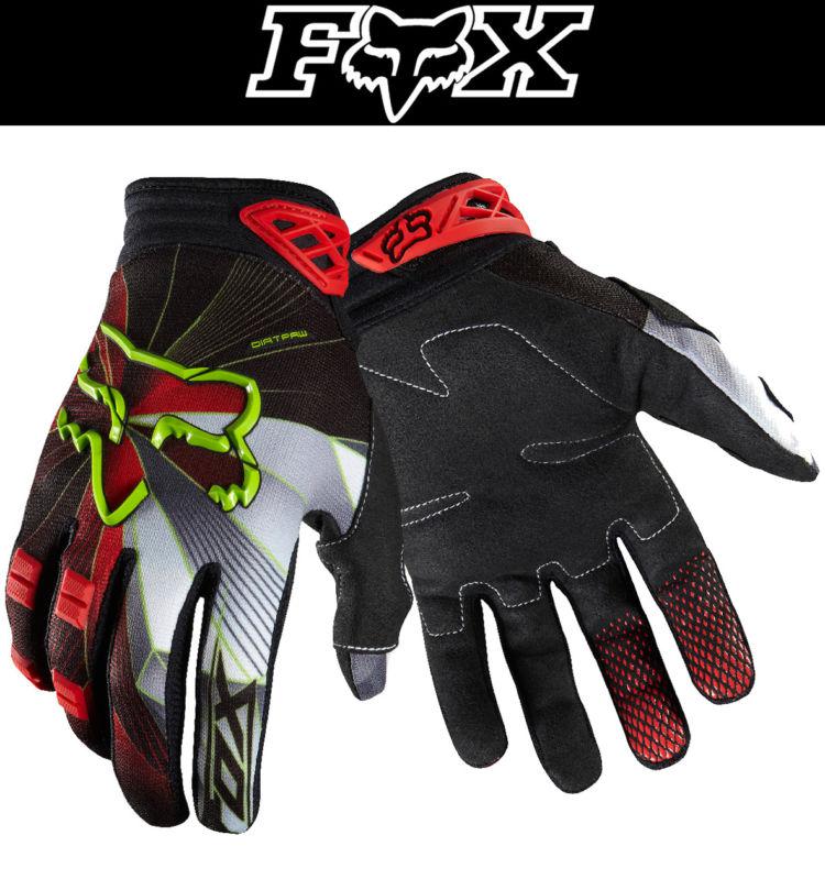 Fox racing youth dirtpaw radeon red black dirt bike gloves motocross mx 2014