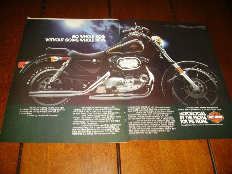 1983 harley davidson roadster 1000cc v-twin   ***original 2 page  ad*** 