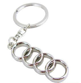 Audi emblem keychain chrome key chains key rings keyring, metal