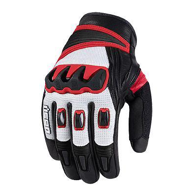Icon compound mesh short gloves new size small s sm red black white street