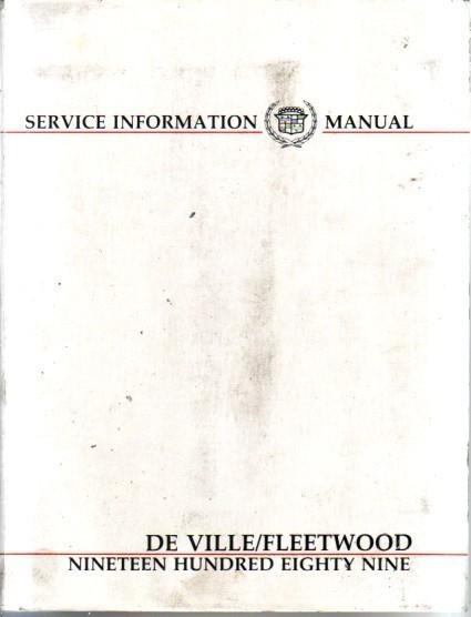 1989 cadillac deville fleetwood factory shop service repair manual