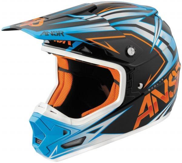 Answer mens evolve motocross helmet sector blue/orange medium m 454592