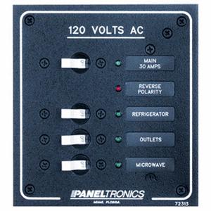 Paneltronics standard ac 3 position breaker panel & main w/ leds