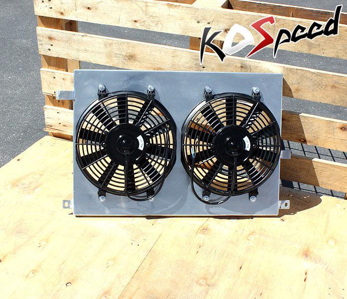 Aluminum racing radiator cooling fan shroud w/11.75" fans 98-06 bmw e46 3-series