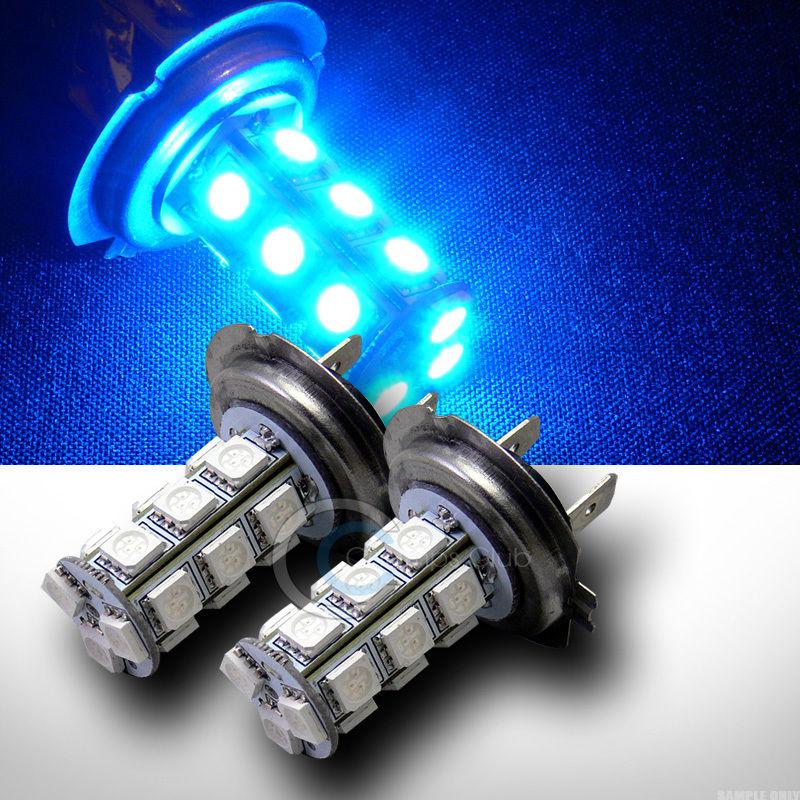2pc super blue h7 18x 5050 smd/smt led car bumper fog/driving light lamp bulbs