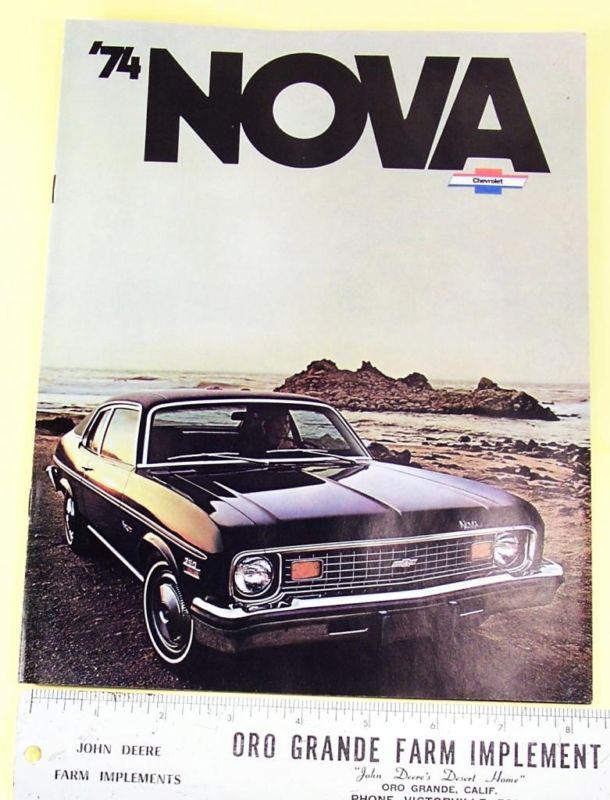1974 chevrolet nova, ss, custom, hatchback sales brochure 12 pages neat original