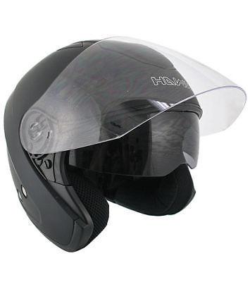 Hawk open face dual visor helmet flatblack s m l xl 2xl