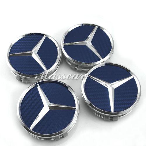 Blue emblem carbon fiber modified formercedes-benz wheel hub center cap cover
