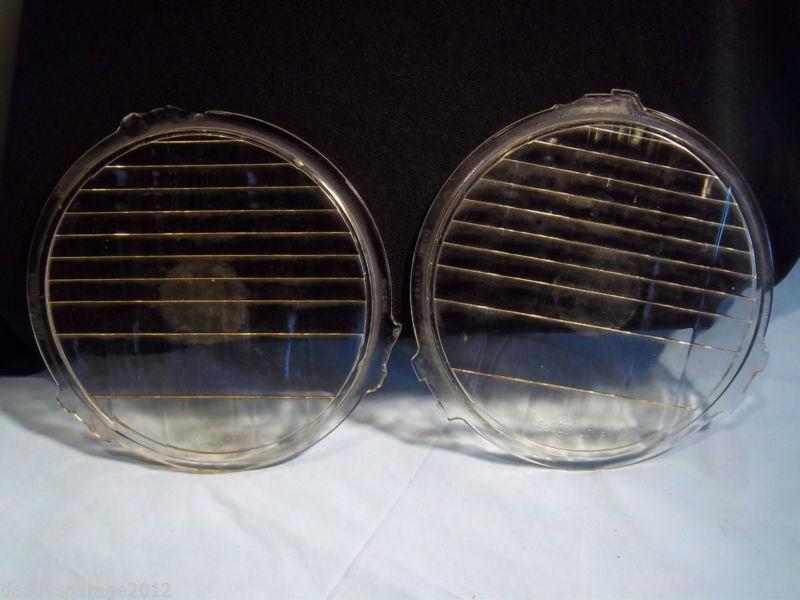 Teens - 1920's osgood b-23 headlight lens. glass, pair , 8 3/8