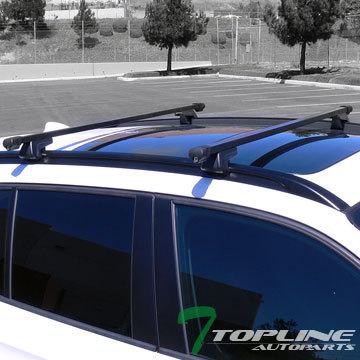 54" black aluminum adjustable roof rail rack cross bars carrier top universal