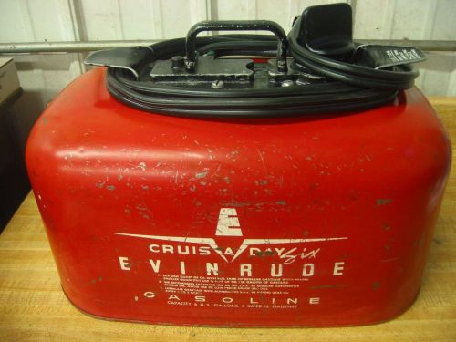 Vintage evinrude johnson outboard motor dual line pressure gas fuel tank 6 gal