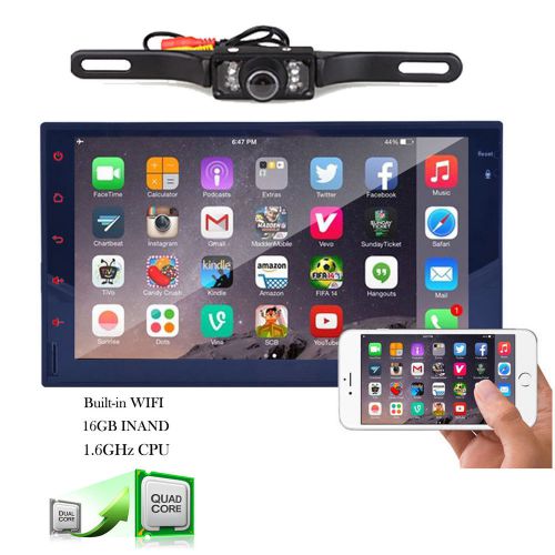 Gps 7&#034; capacitive touch screen 2din navigation car stereo wifi ipod bt sd+camera