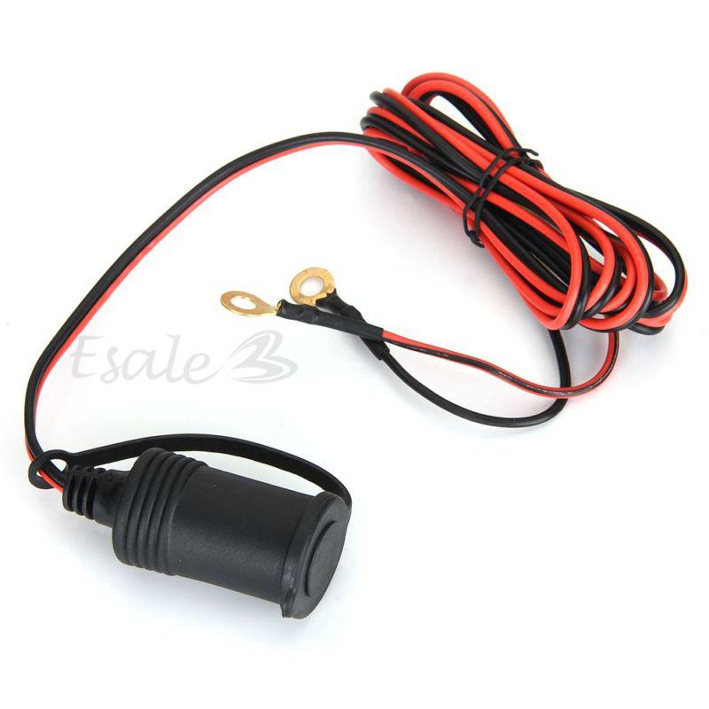 Waterproof car motorcycle truck cigarette lighter power plug socket + cable&fuse