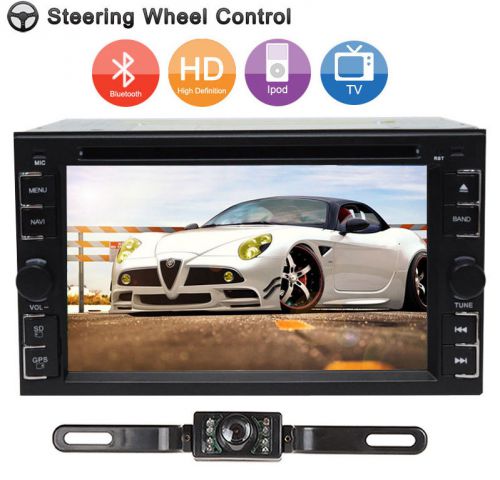 6.2&#034; hd touch screen double 2 din car radio dvd player bluetooth ipod tv +camera