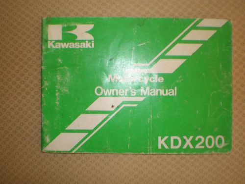 Kawasaki motorcycle owner&#039;s manual kdx200