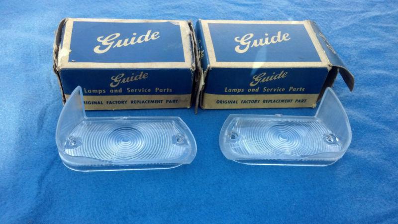 1959 pontiac bonneville catalina  nos gm delco guide parking light lenses 1 pair