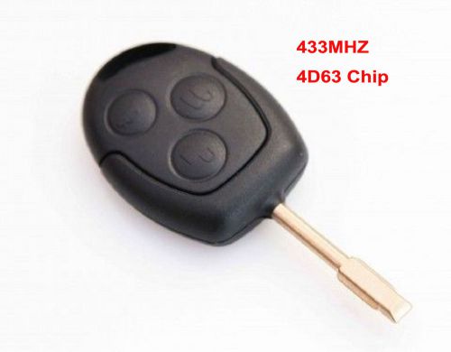 Remote key keyless entry fob 433mhz 4d63 chip 3 button for ford uncut fo21 blade