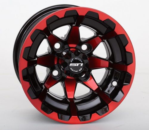 Sti hd6 radiant red/black golf wheel 10x7 (4/4) - (3+4) [10hd604-red]